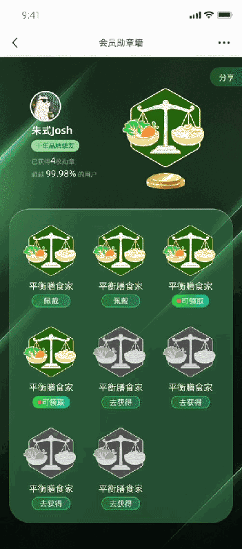 会员勋章墙